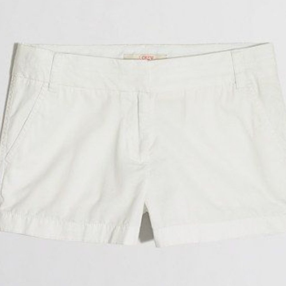 NWT - J Crew Chino City Fit Shorts - White - Size 0 - 3" Inseam - NEW